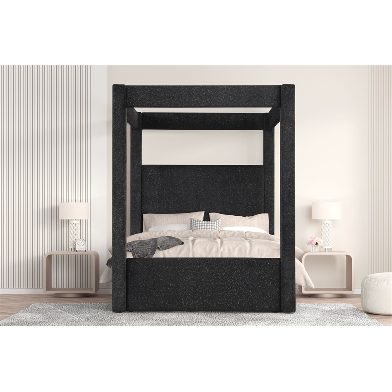 Best Master Furniture Borealis Starry Fabric Bed Frame (Queen/ Black)