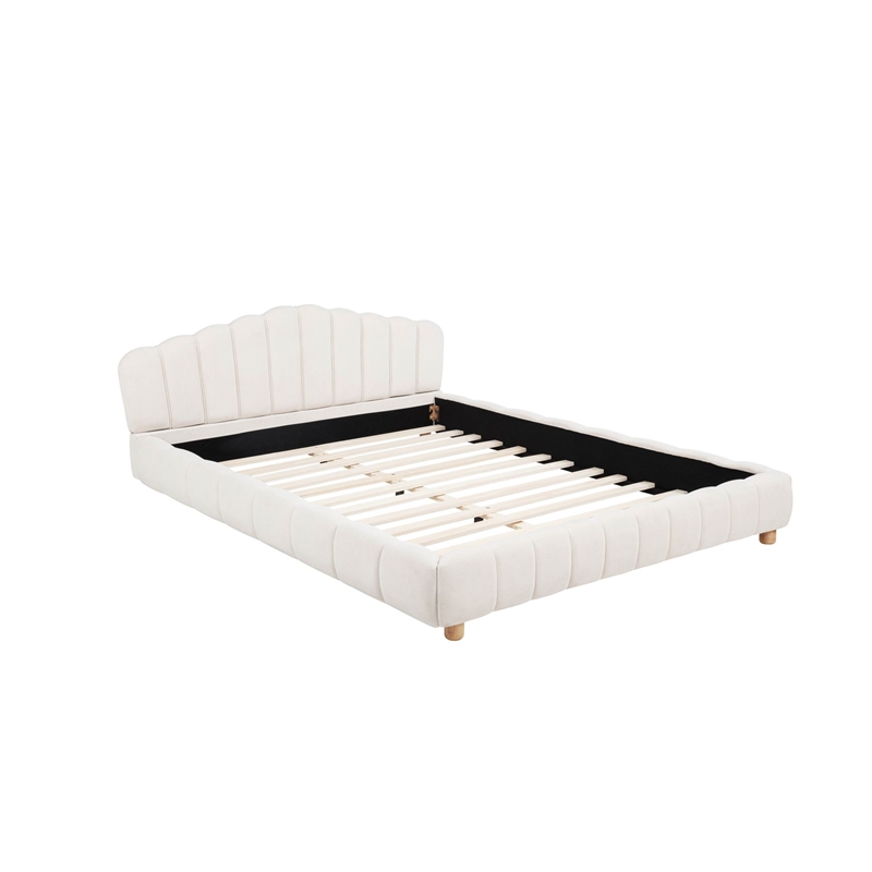 Best Master Furniture Ctera Velvet Low Profile Bed Frame (Queen/ Cream)