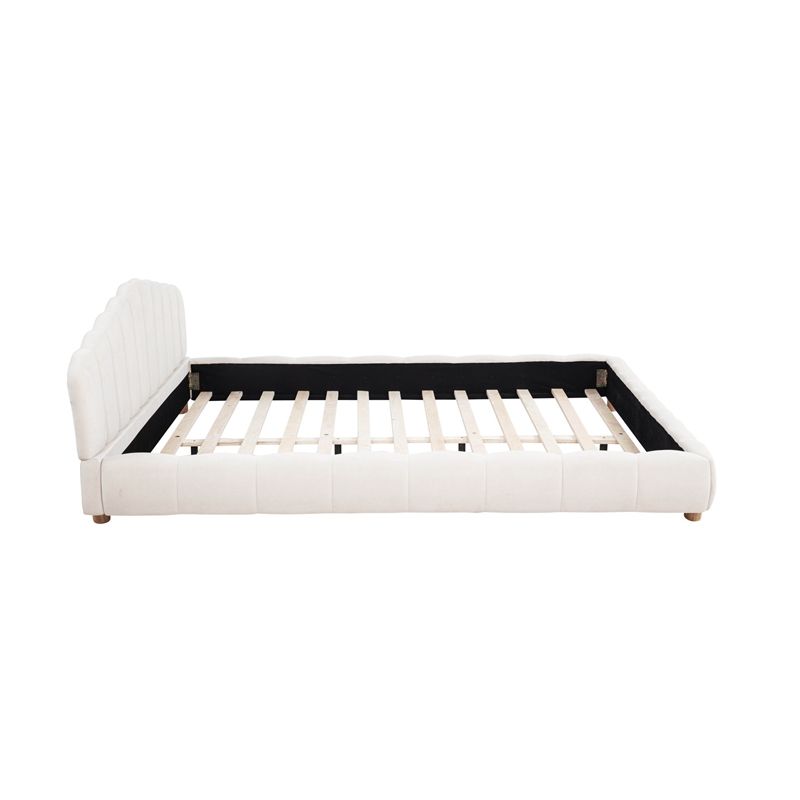 Best Master Furniture Ctera Velvet Low Profile Bed Frame (Queen/ Cream)