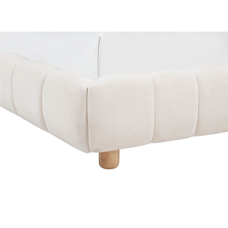 Best Master Furniture Ctera Velvet Low Profile Bed Frame (Queen/ Cream)