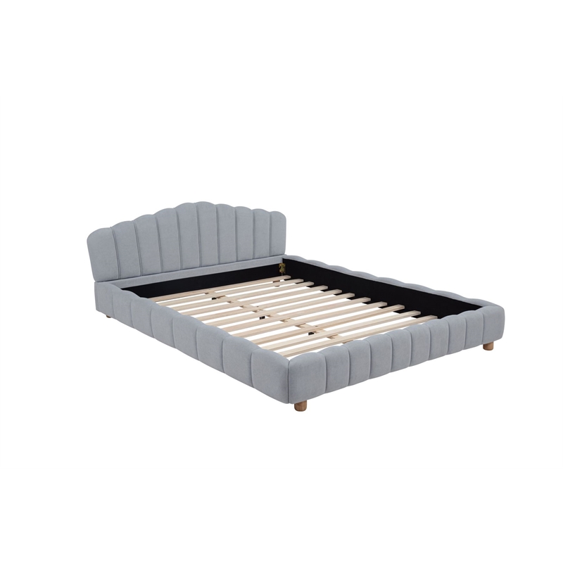 Best Master Furniture Ctera Velvet Low Profile Bed Frame (Queen/ Light Gray)