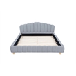 Best Master Furniture Ctera Velvet Low Profile Bed Frame (Queen/ Light Gray)