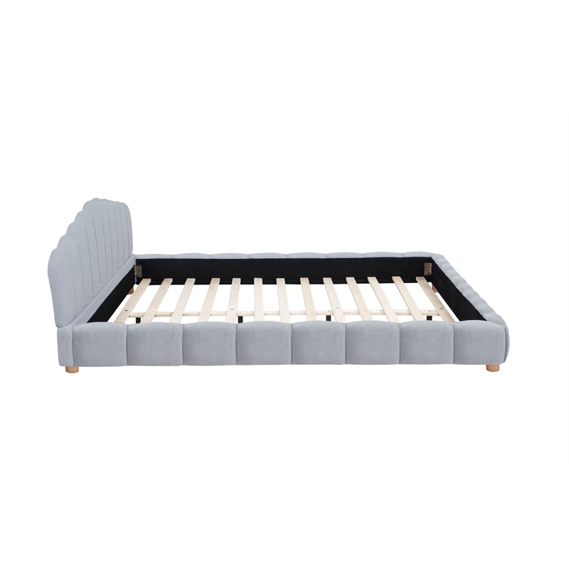 Best Master Furniture Ctera Velvet Low Profile Bed Frame (Queen/ Light Gray)