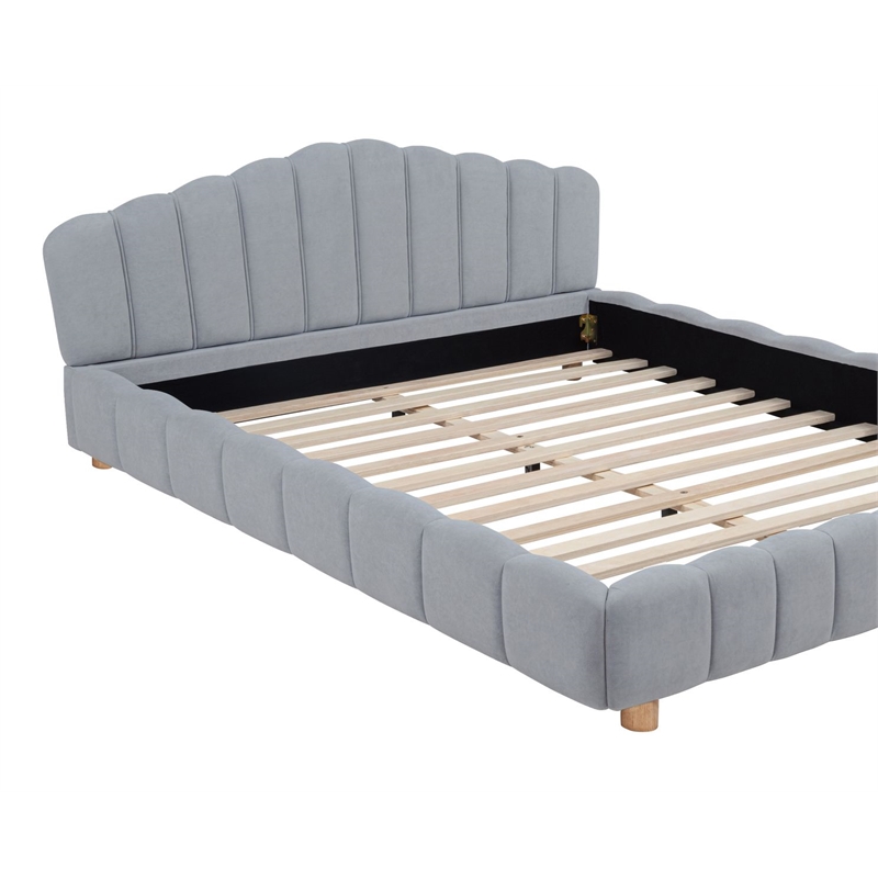 Best Master Furniture Ctera Velvet Low Profile Bed Frame (Queen/ Light Gray)