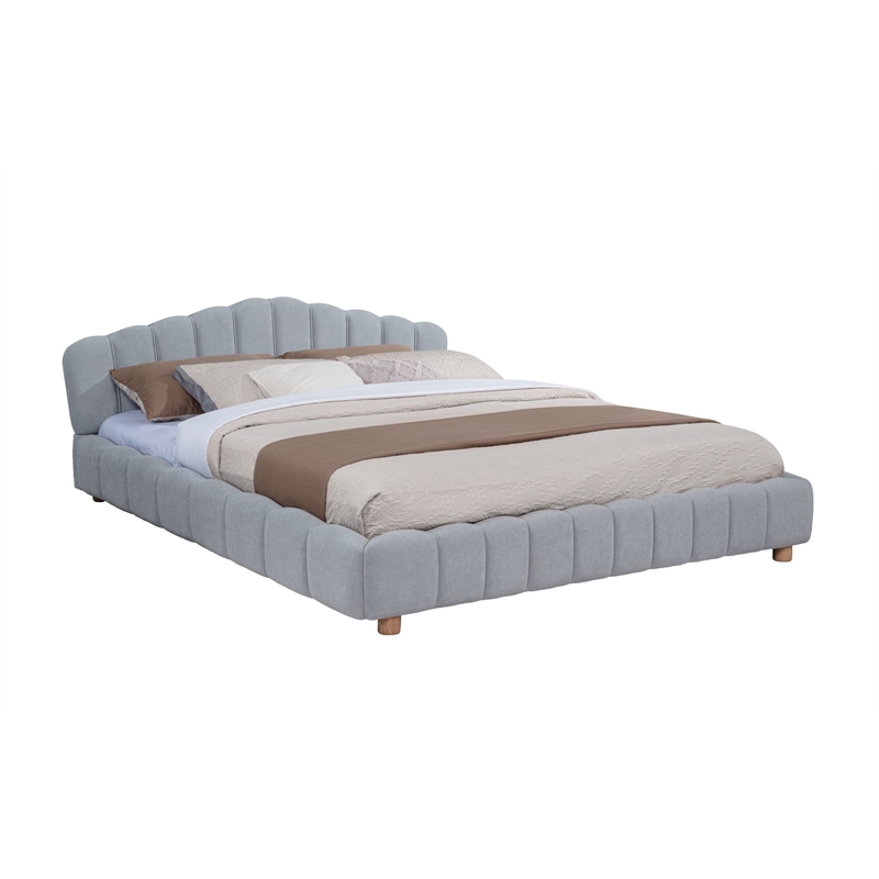 Best Master Furniture Ctera Velvet Low Profile Bed Frame (Queen/ Light Gray)