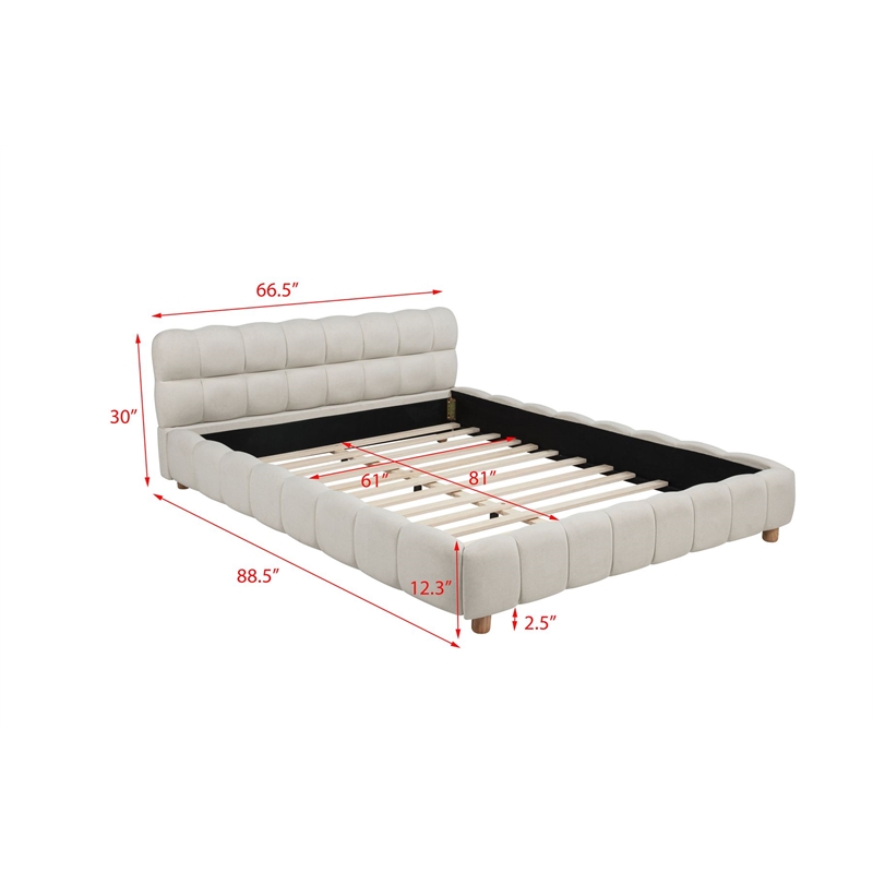 Best Master Furniture Ctoria Burlap Low Profile Bed Frame (Queen/ Beige)
