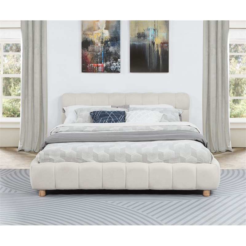 Best Master Furniture Ctoria Burlap Low Profile Bed Frame (Queen/ Beige)