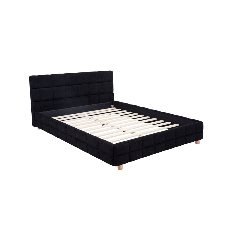 Best Master Furniture Ctalon Fleece Low Profile Bed Frame (Queen/ Black)