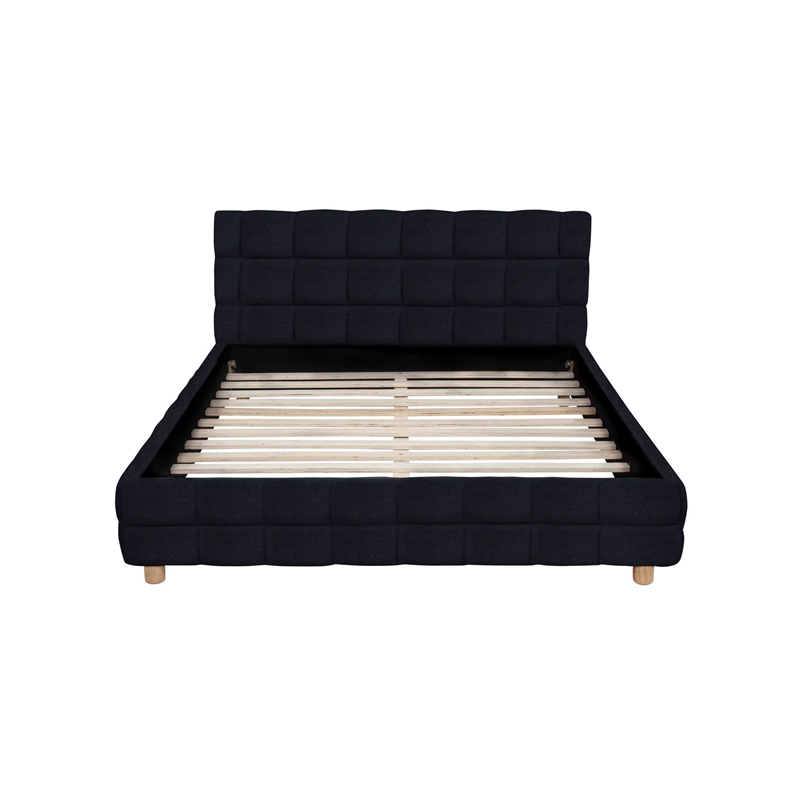 Best Master Furniture Ctalon Fleece Low Profile Bed Frame (Queen/ Black)
