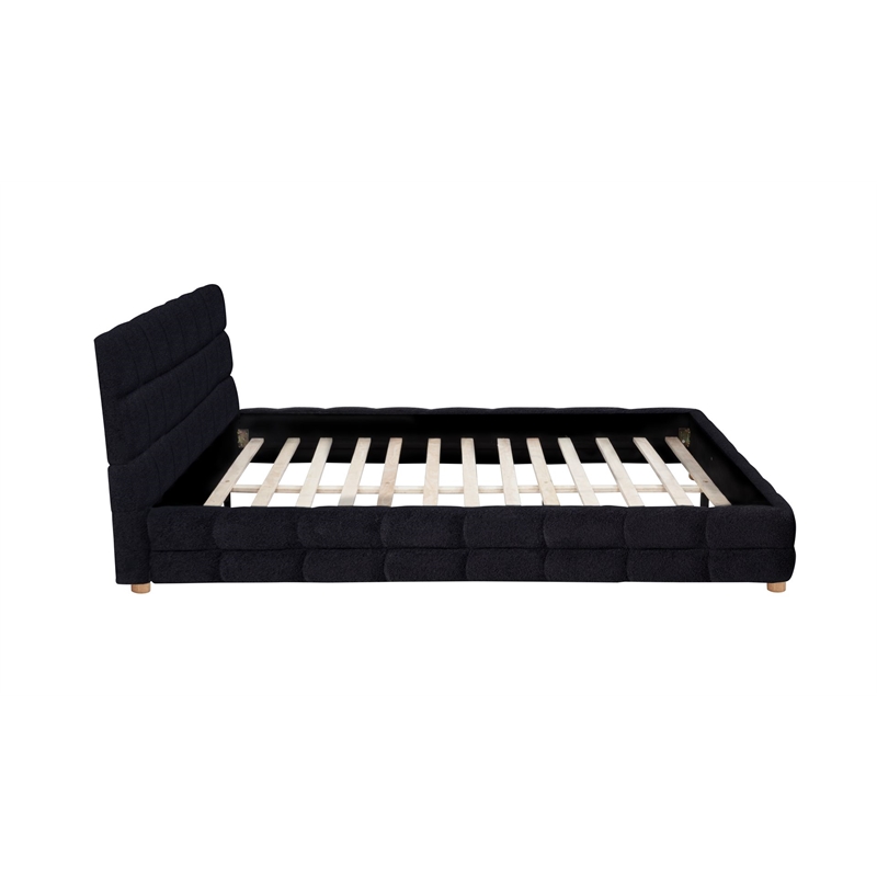 Best Master Furniture Ctalon Fleece Low Profile Bed Frame (Queen/ Black)