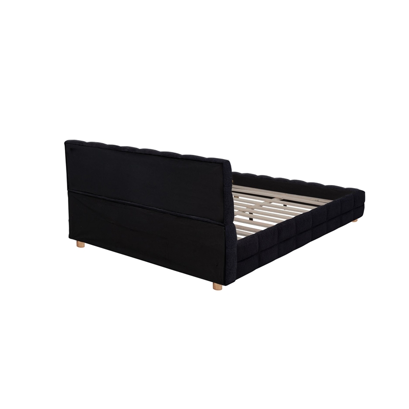 Best Master Furniture Ctalon Fleece Low Profile Bed Frame (Queen/ Black)