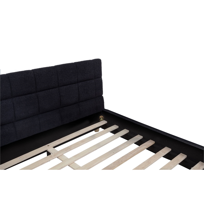 Best Master Furniture Ctalon Fleece Low Profile Bed Frame (Queen/ Black)