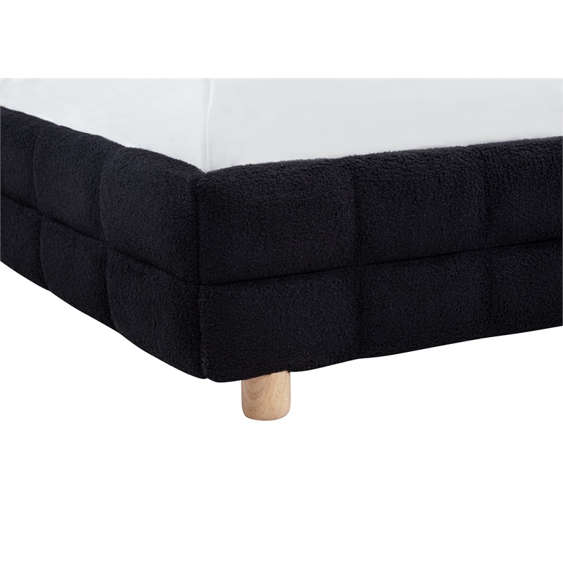 Best Master Furniture Ctalon Fleece Low Profile Bed Frame (Queen/ Black)