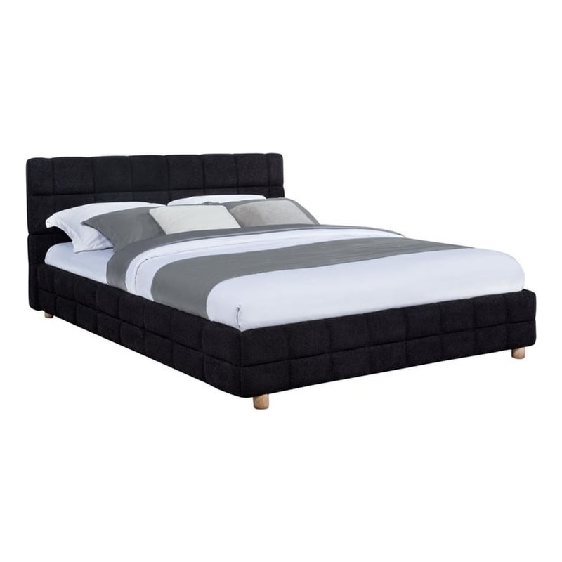 Best Master Furniture Ctalon Fleece Low Profile Bed Frame (Queen/ Black)