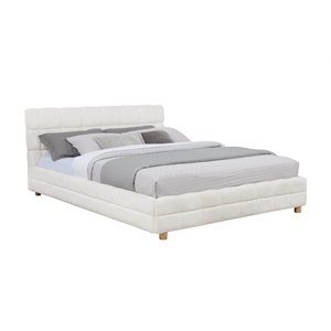 Best Master Furniture Ctalon Fleece Low Profile Bed Frame (Queen/ Cream)