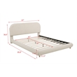 Best Master Furniture Cteris Fleece Low Profile Bed Frame (Queen/ Cream)