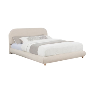 Best Master Furniture Cteris Fleece Low Profile Bed Frame (Queen/ Cream)