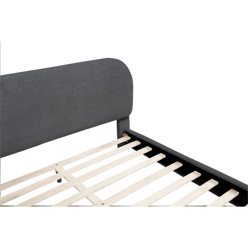 Best Master Furniture Cteris Fleece Low Profile Bed Frame (Queen/ Gray)