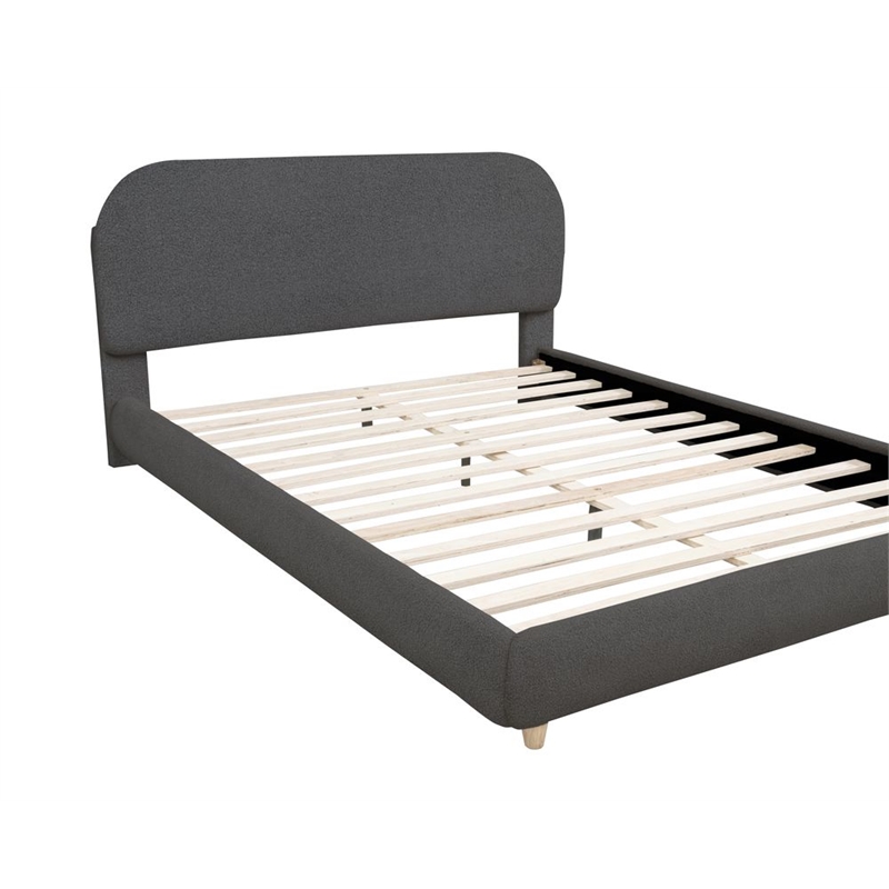 Best Master Furniture Cteris Fleece Low Profile Bed Frame (Queen/ Gray)