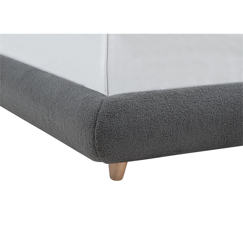 Best Master Furniture Cteris Fleece Low Profile Bed Frame (Queen/ Gray)