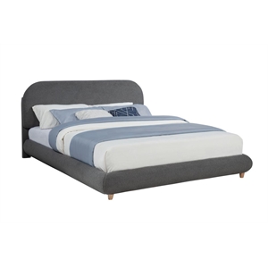 Best Master Furniture Cteris Fleece Low Profile Bed Frame (Queen/ Gray)