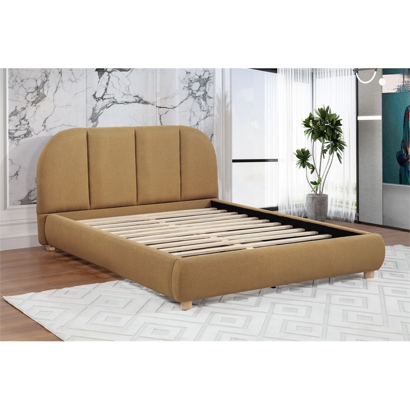 Best Master Furniture Ctasia Burlap Low Profile Bed Frame (Queen/ Golden Brown)