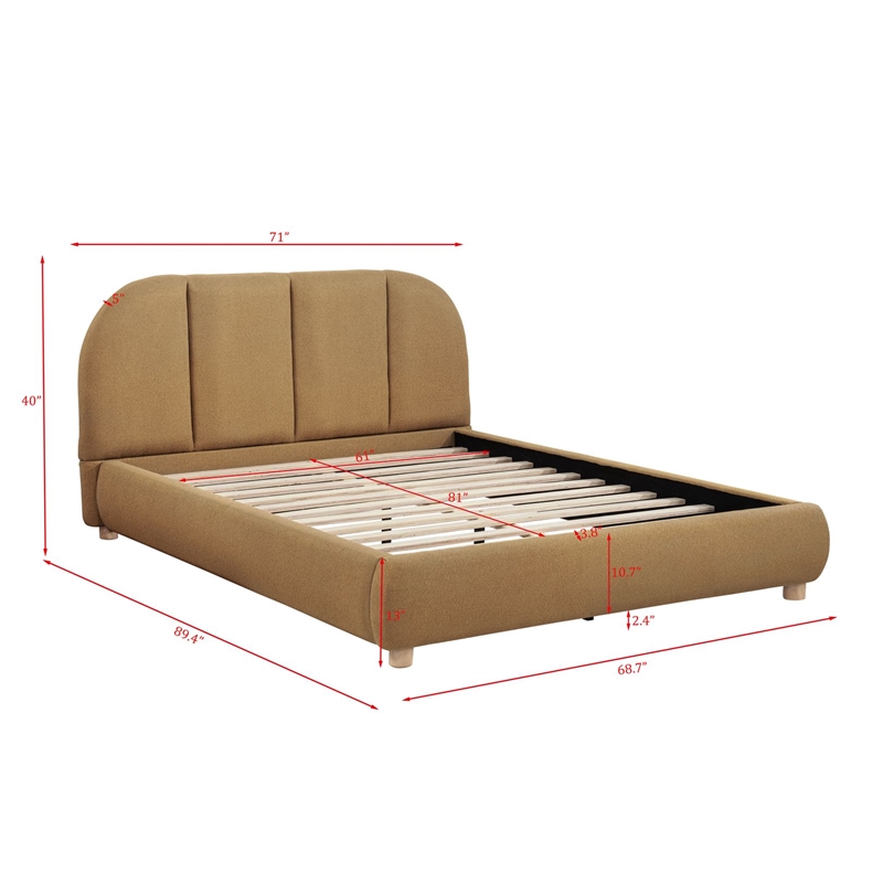 Best Master Furniture Ctasia Burlap Low Profile Bed Frame (Queen/ Golden Brown)