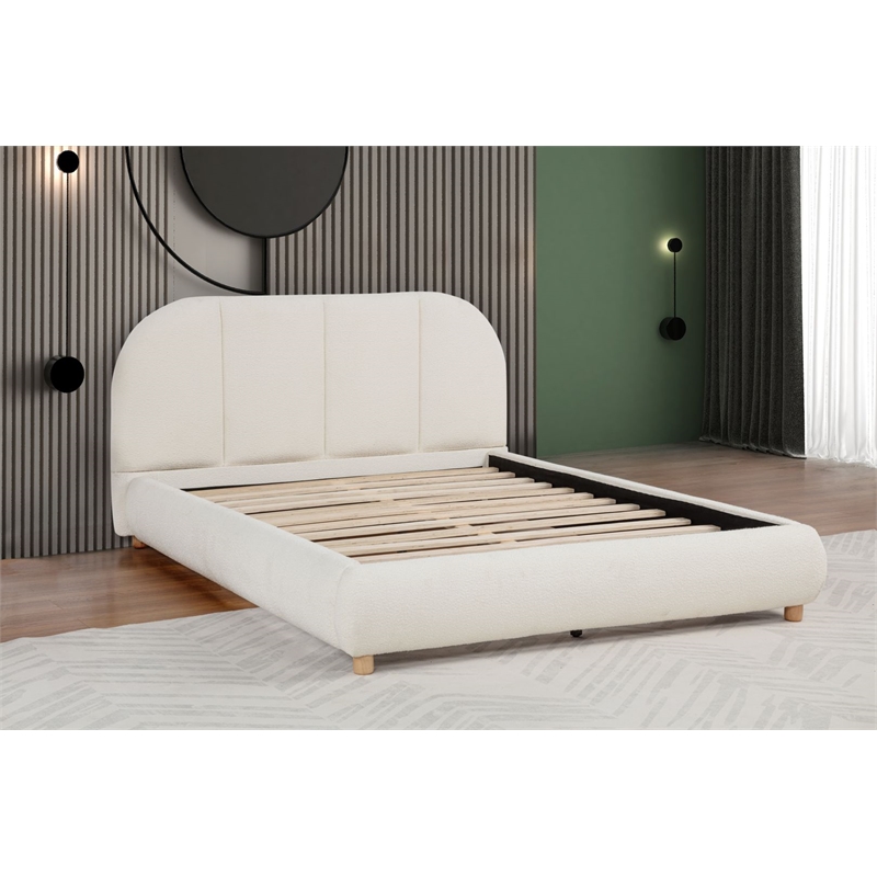 Best Master Furniture Ctasia Burlap Low Profile Bed Frame (Queen/ Ivory)