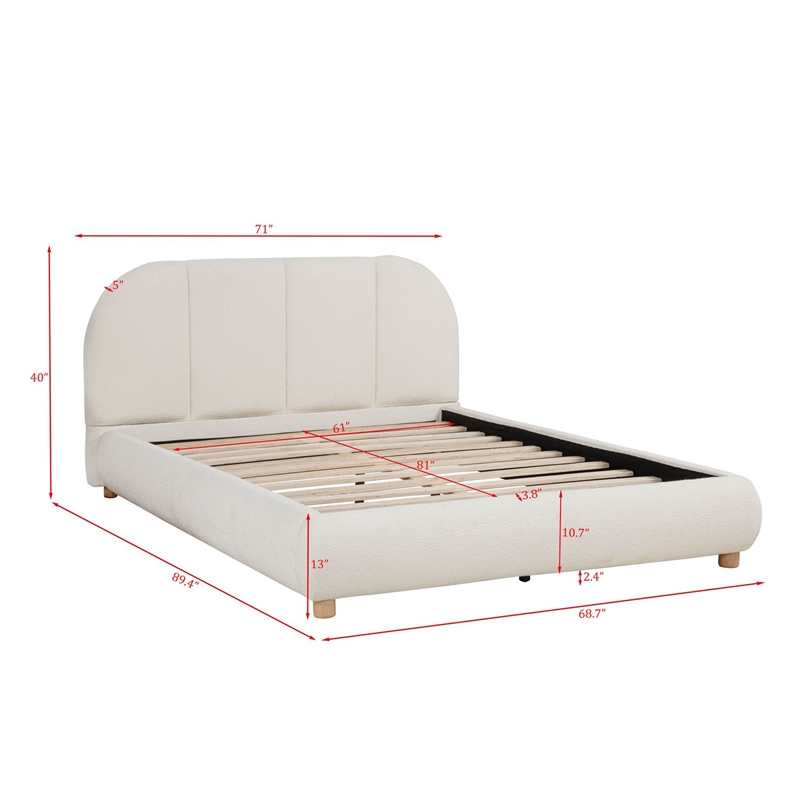 Best Master Furniture Ctasia Burlap Low Profile Bed Frame (Queen/ Ivory)