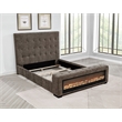 Best Master Furniture Umeria Modern Bed Frame (Eastern King/ Gray Chenille)