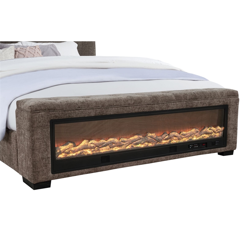 Best Master Furniture Umeria Modern Bed Frame (Eastern King/ Gray Chenille)