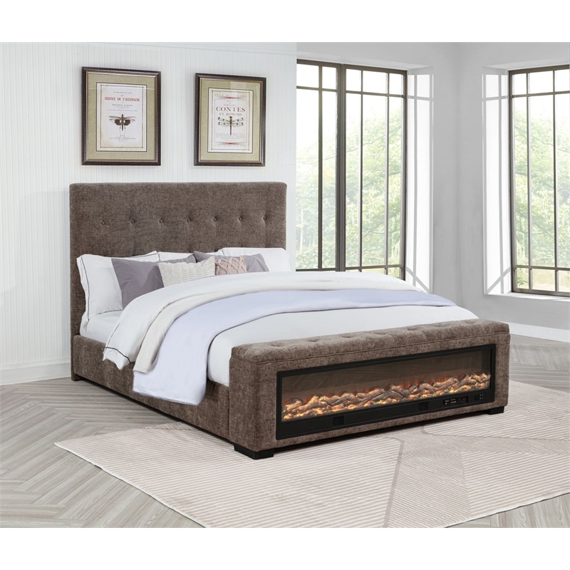 Best Master Furniture Umeria Modern Bed Frame (Queen/ Gray Chenille)