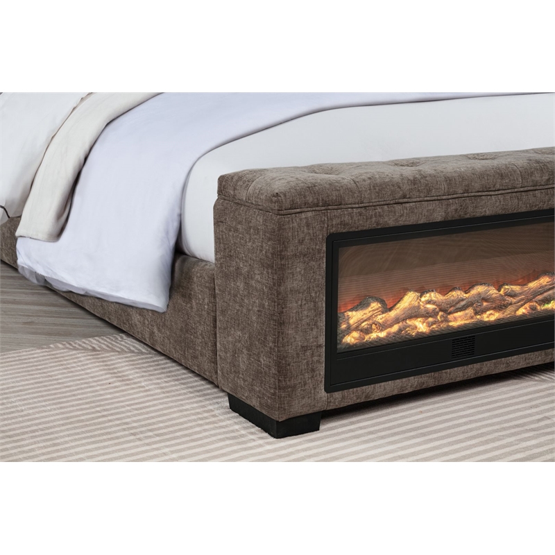 Best Master Furniture Umeria Modern Bed Frame (Queen/ Gray Chenille)