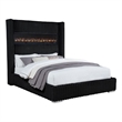 Best Master Furniture Uphoria Rabbit Velvet Bed Frame (California King/ Black)