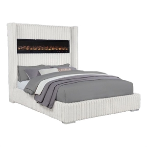 Best Master Furniture Uphoria Rabbit Velvet Bed Frame (Eastern King/ Cream)