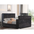 Best Master Furniture Yureya Starry Fabric Bed Frame (California King/ Black)