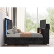 Best Master Furniture Yureya Starry Fabric Bed Frame (California King/ Black)