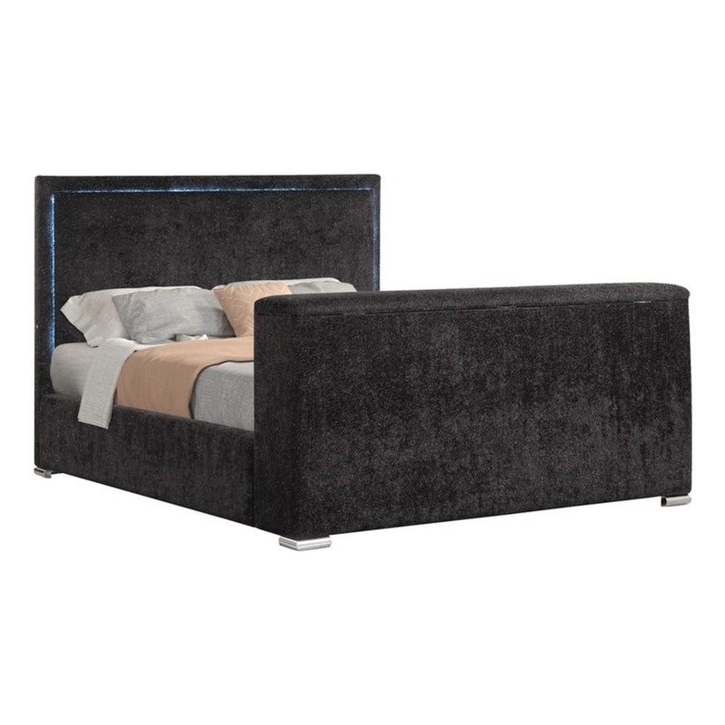 Best Master Furniture Yureya Starry Fabric Bed Frame (Eastern King/ Black)
