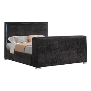 Best Master Furniture Yureya Starry Fabric Bed Frame (Eastern King/ Black)