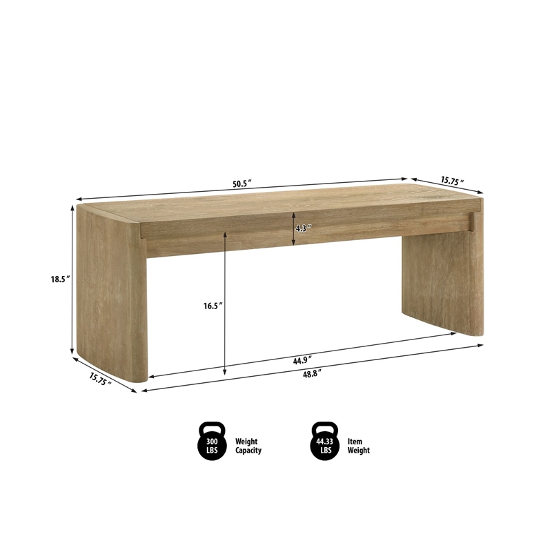 Best Master Furniture Bristol Kepler Driftwood Dining Bench