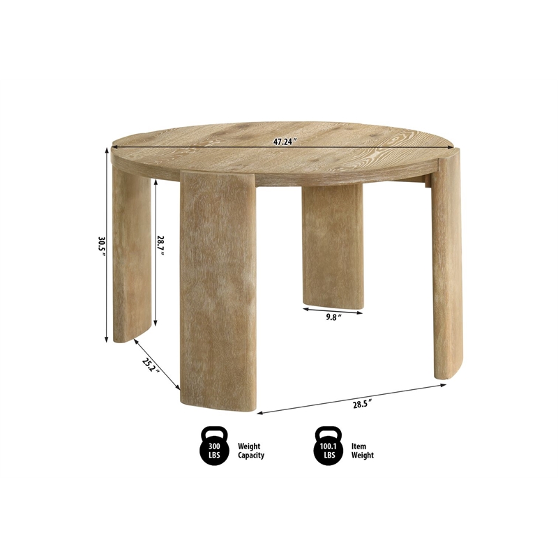 Best Master Furniture Bristol Kepler Driftwood Round Dining Table