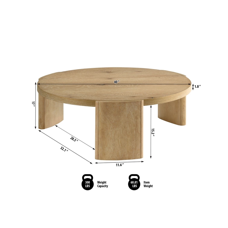 Best Master Furniture Bristol Kepler Driftwood Round Coffee Table