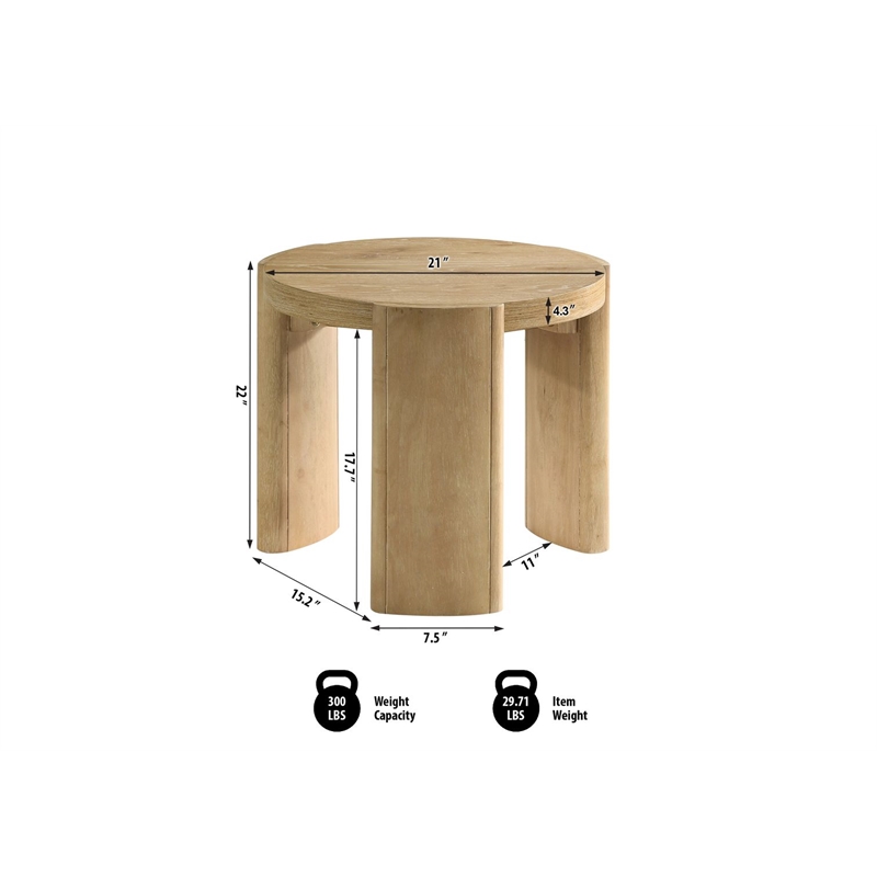 Best Master Furniture Bristol Kepler Driftwood Round End Table