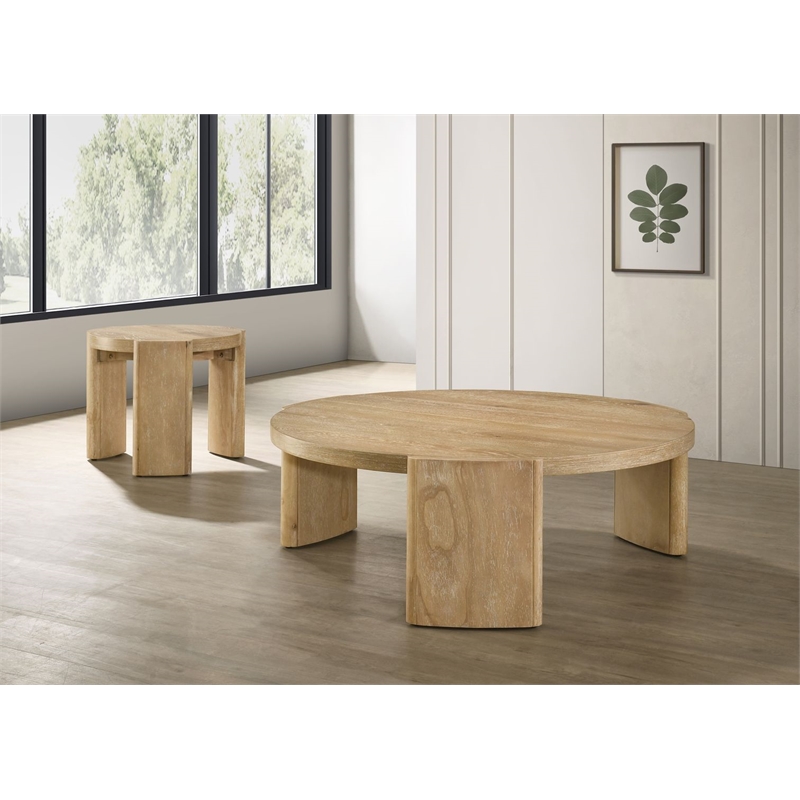 Best Master Furniture Bristol Kepler Driftwood Round End Table