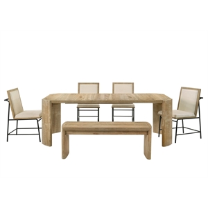 Best Master Furniture Bristol 6-Piece Kepler Driftwood Rectangle Dining Set