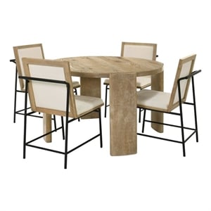 Best Master Furniture Bristol 5-Piece Kepler Driftwood Round Dining Set