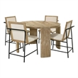 Best Master Furniture Bristol 5-Piece Kepler Driftwood Round Dining Set