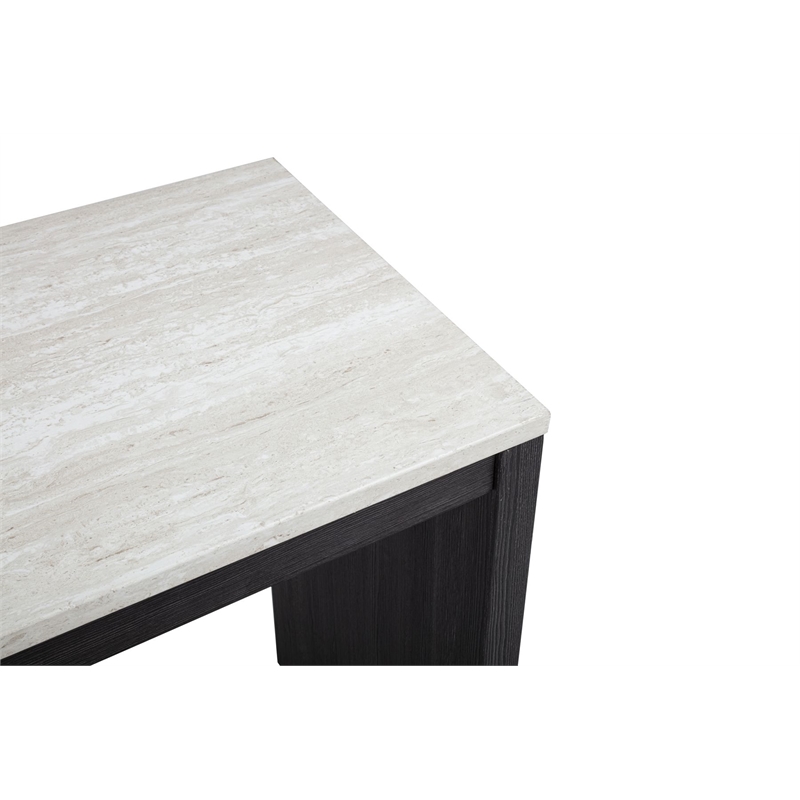 Best Master Furniture Caden 3-Piece Rectangle Beige Marble Look Top Bar Set