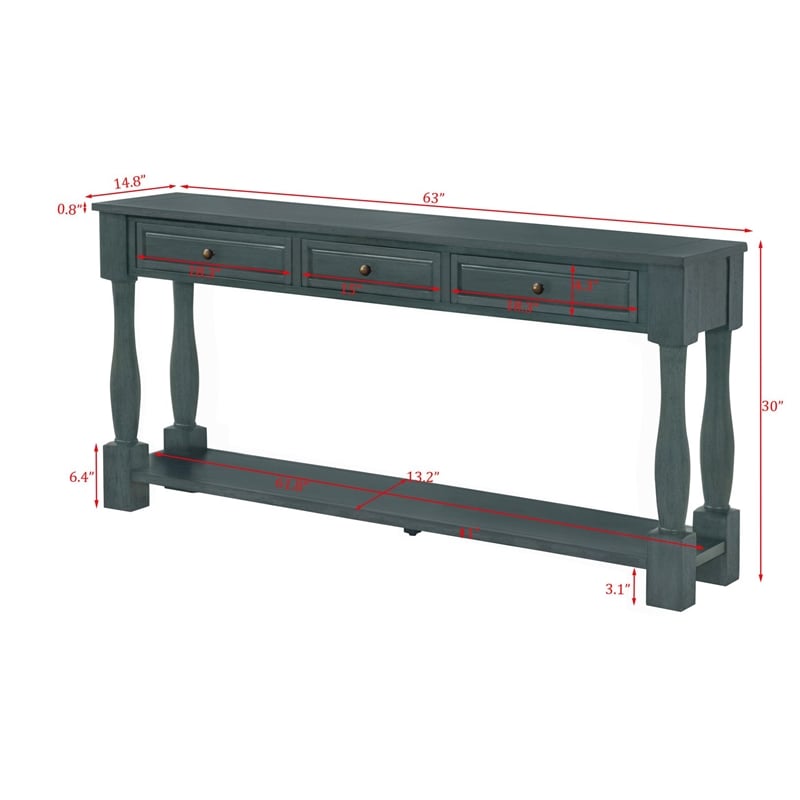 Best Master Furniture Delphina Rectangle Transitional Sofa Table (Deep Sea Dive)