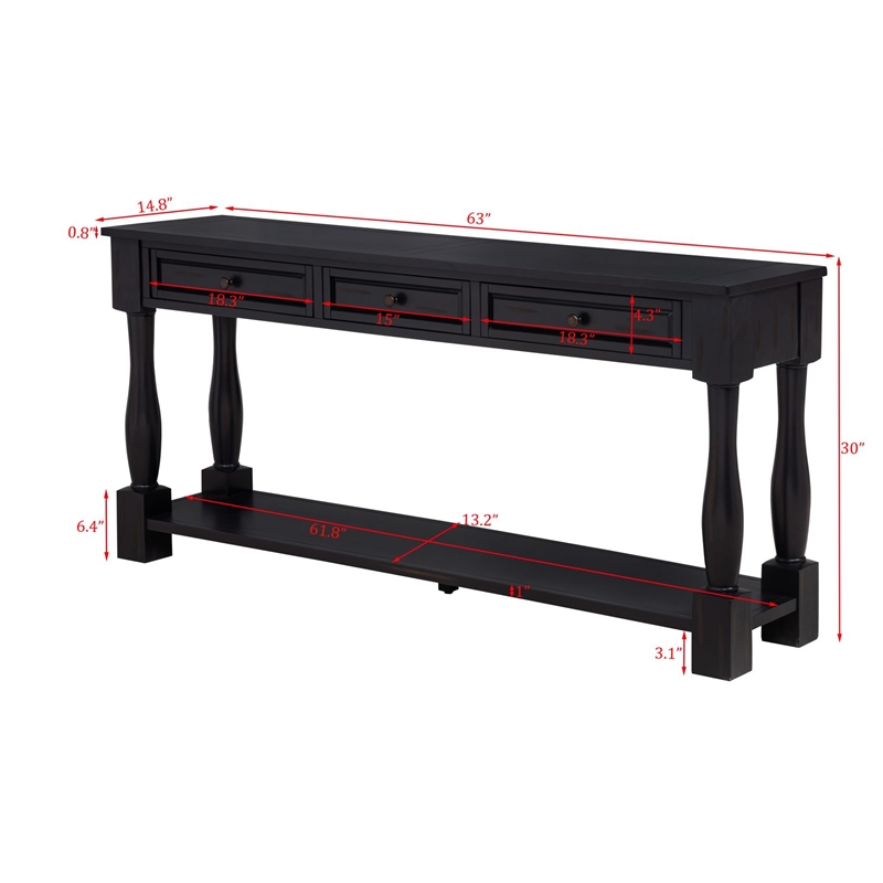Best Master Furniture Delphina Rectangle Transitional Sofa Table (Espresso)